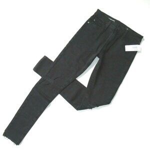 NWT AG Adriano Goldschmied Farrah in Altered Black Destructed Skinny Jeans 26